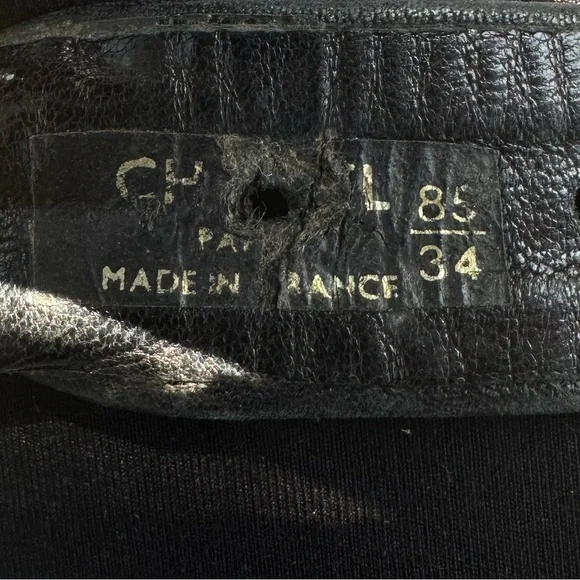 Chanel Black Leather Curb Chain Belt Vintage - Picture 3 of 9